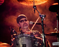 Lionel Blanc (drums, backing vocals).
Sideburn @ Festiverbant, Festival Rock Compesières (Geneva), Switzerland, 19.08.2022.
(c) Christophe Losberger Sideburn