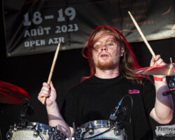 Patrick Mullen (drums).Seven7 @ Festiverbant, Festival Rock Compesières (Geneva), Switzerland, 19.8.2023.(c) Christophe Losberger