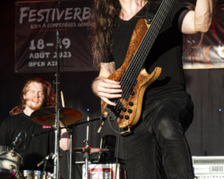 Arran McSporran (bass), Patrick Mullen (drums).Seven7 @ Festiverbant, Festival Rock Compesières (Geneva), Switzerland, 19.8.2023.(c) Christophe Losberger