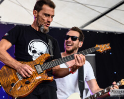 Chris Wall (vocals, guitar, harmonica), Sergio Barbieri (guitar).
Spit Reckless @ Festiverbant, festival rock LanDEcy (Geneva), Switzerland, 23.08.2019.
(c) Christophe Losberger