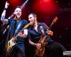 Chris Wall (vocals, guitar, harmonica), Sergio Barbieri (guitar).
Spit Reckless @ Festiverbant, Festival Rock Compesières (Geneva), Switzerland, 19.8.2023.
(c) Christophe Losberger