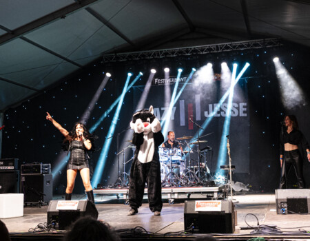 Jesse (vocals), Cédric (bass), Nico (drums), Marion (vocals).Crazy Jesse @ Festiverbant, Festival Rock Compesières (Geneva), Switzerland, 23.8.2025.(c) Christophe Losberger