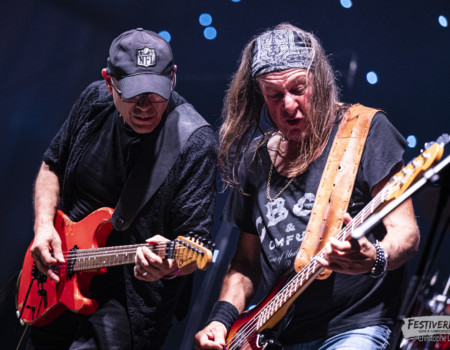 Alain Bays (bass, vocals), Renato Dani (guitar).Electric Paradise @ Festiverbant, Festival Rock Compesières (Geneva), Switzerland, 22.8.2025..(c) Christophe Losberger