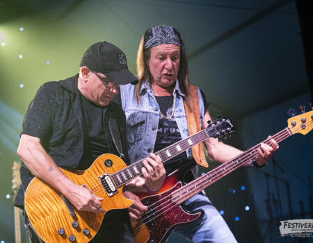 Alain Bays (bass, vocals), Renato Dani (guitar).Electric Paradise @ Festiverbant, Festival Rock Compesières (Geneva), Switzerland, 22.8.2025..(c) Christophe Losberger