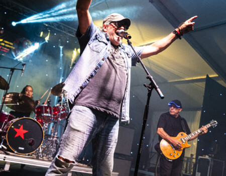 André Schmid (vocals), Kriss « Pof » Richards (drums), Renato Dani (guitar).Electric Paradise @ Festiverbant, Festival Rock Compesières (Geneva), Switzerland, 22.8.2025..(c) Christophe Losberger