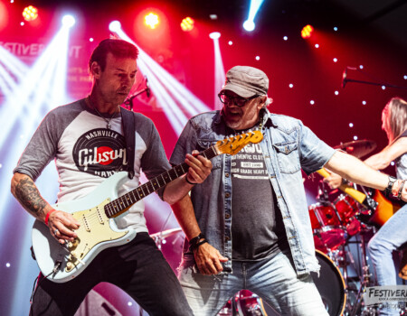 André Schmid (vocals), Stéphane Monbaron (guitar, vocals), Alain Bays (bass, vocals), Kriss « Pof » Richards (drums).Electric Paradise @ Festiverbant, Festival Rock Compesières (Geneva), Switzerland, 22.8.2025..(c) Christophe Losberger