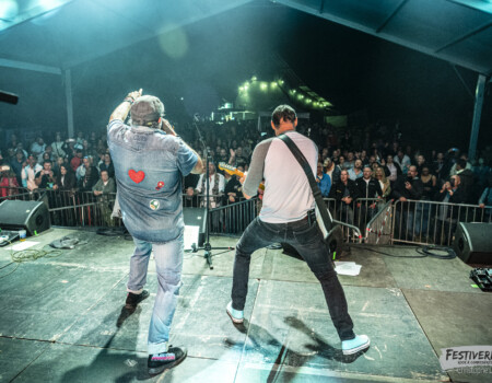 André Schmid (vocals), Stéphane Monbaron (guitar, vocals).Electric Paradise @ Festiverbant, Festival Rock Compesières (Geneva), Switzerland, 22.8.2025..(c) Christophe Losberger