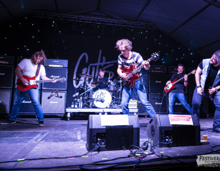 Luca (lead guitar), Benjy (rhythm guitar) , Freddy (vocals), Ludo (drums), Jonas (bass).
Gut's  @ Festiverbant, Festival Rock Compesières (Geneva), Switzerland, 23.8.2025.
(c) Christophe Losberger