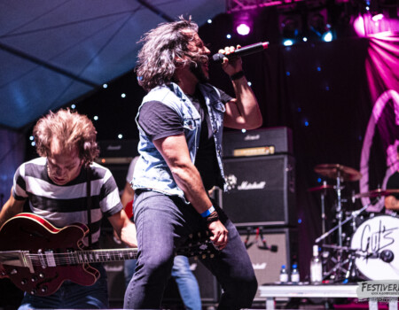 Luca (lead guitar), Freddy (vocals).
Gut's @ Festiverbant, Festival Rock Compesières (Geneva), Switzerland, 23.8.2025.
(c) Christophe Losberger