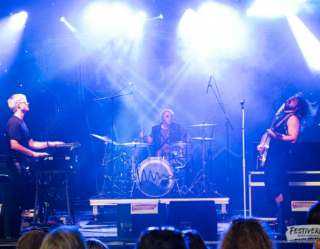 Jean-Marie Canoville (vocals, guitar), Raphaël Jeandenand (keyboards), Tom Karren (drums).Howard @ Festiverbant, Festival Rock Compesières (Geneva), Switzerland, 22.8.2025..(c) Christophe Losberger