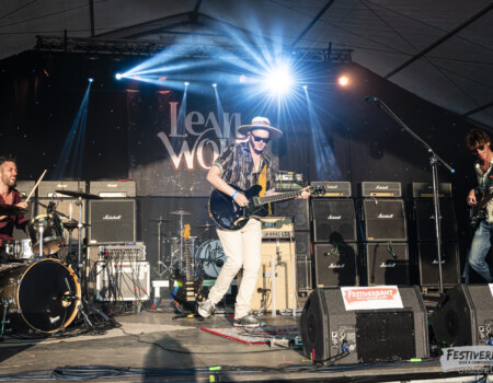 LeanWolf (guitar, vocals), Emilien Gindrat (drums), Romain Delorme (bass).Lean Wolf @ Festiverbant, Festival Rock Compesières (Geneva), Switzerland, 23.8.2025.(c) Christophe Losberger