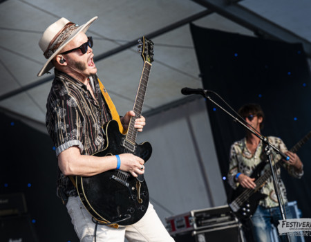 LeanWolf (guitar, vocals), Romain Delorme (bass).Lean Wolf @ Festiverbant, Festival Rock Compesières (Geneva), Switzerland, 23.8.2025.(c) Christophe Losberger